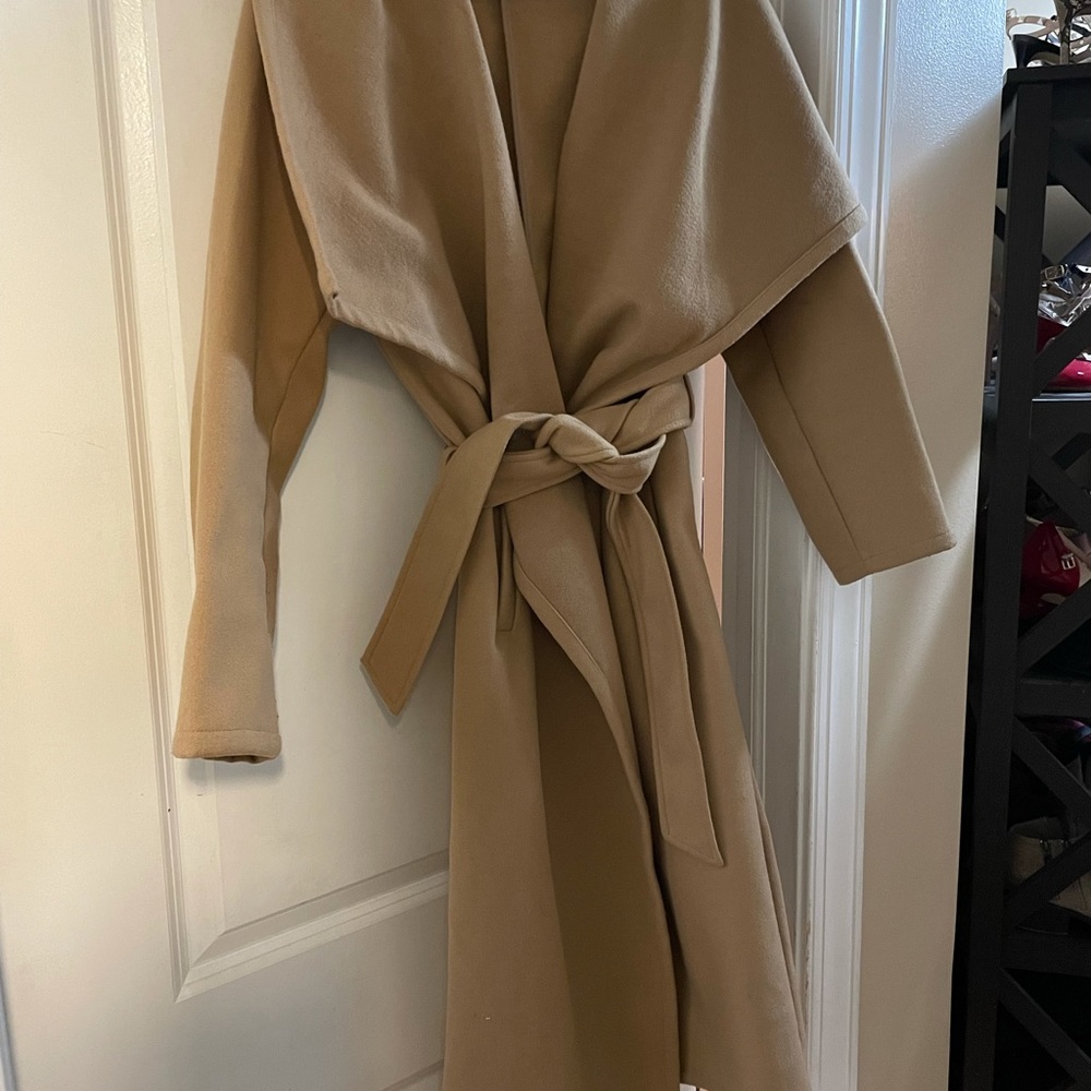 Felt, wrap trench coat.